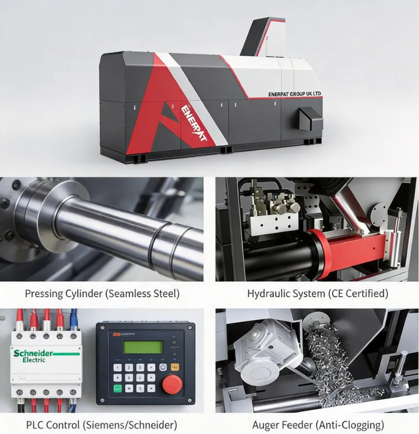 Industrial Metal Briquetter for Swarf, Shavings and Grinding Fines Recycling