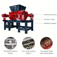 Industrial Four Shaft Shredder Scarp Metal Recycling Machine
